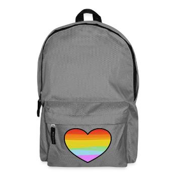 Rainbow Pride Heart - Backpack - elephant grey - Front