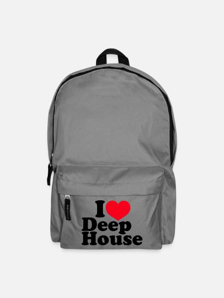 I Love Deep House - Backpack - elephant grey