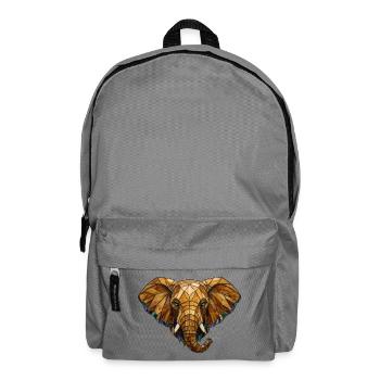 Stained Glass Elephant Portrait Mosaic Art - Backpack - elephant grey - Front