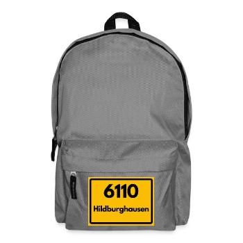 Alte Postleitzahl 6110 Hildburghausen | DDR - Rucksack - Mittelgrau - Vorne