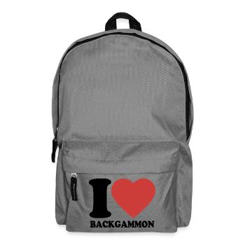 J’adore le backgammon | Jeu de société | Don - Sac à dos - gris éléphant - Devant