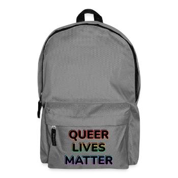 Queer Lives Matter Regenbogen-Neon - Rucksack - Mittelgrau - Vorne