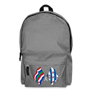 Schier & Friesland kreuzte Flaggen - Rucksack - Mittelgrau - Vorne