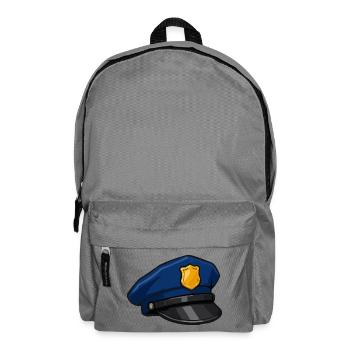 Casquette de police en dessin animé avec insigne - Sac à dos - gris éléphant - Devant
