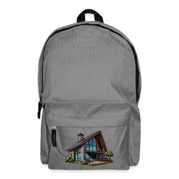 Glasfront Holzhaus Chalet - Rucksack - Mittelgrau - Vorne
