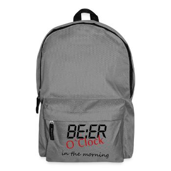 Beer o clock Lustiger Bier Spruch Geschenk - Rucksack - Mittelgrau - Vorne