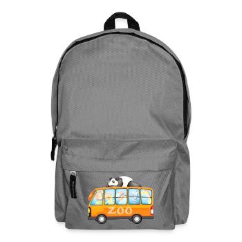 Bus du zoo avec illustration d’animaux mignons - Sac à dos - gris éléphant - Devant