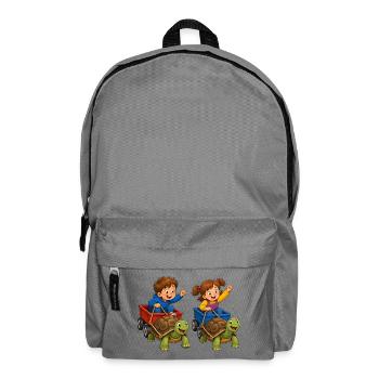 Kids turtle race in handcart fun - Backpack - elephant grey - Front
