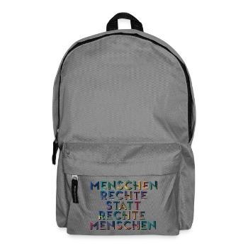 Menschenrechte Statt Rechte Menschen T-Shirt  - Rucksack - Mittelgrau - Vorne