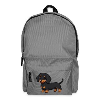 Cute Dachshund – Retro Pixel Art Dog - Backpack - elephant grey - Front