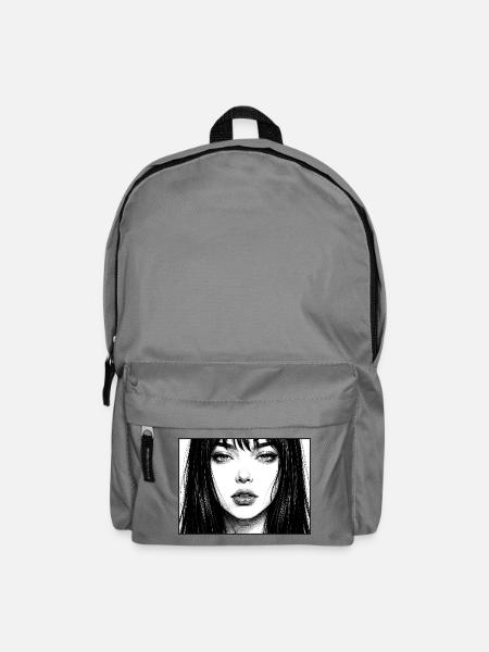 Monochrome portrait with long hair - Backpack - elephant grey