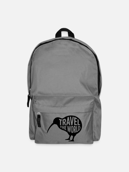 Kiwi Vogel Travel The World – Funny Travel - Backpack - elephant grey