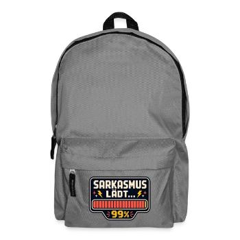 Sarkasmus lädt 99% – Lustiger Spruch - Rucksack - Mittelgrau - Vorne