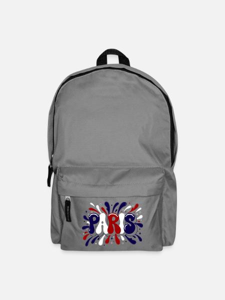 Paris Graffiti & Splash Blue White Red - Rucksack - Mittelgrau
