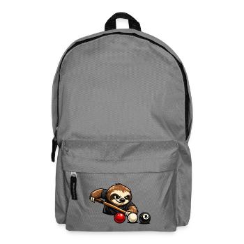 Faultier beim Billard – Entspanntes Spielmotiv - Rucksack - Mittelgrau - Vorne