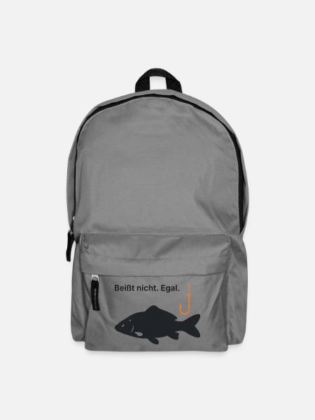 Beißt nicht. Egal. - Angler Geschenk Angeln - Rucksack - Mittelgrau
