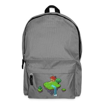 Schwebende Insel als Diorama in 3D Pixel Art - Rucksack - Mittelgrau - Vorne