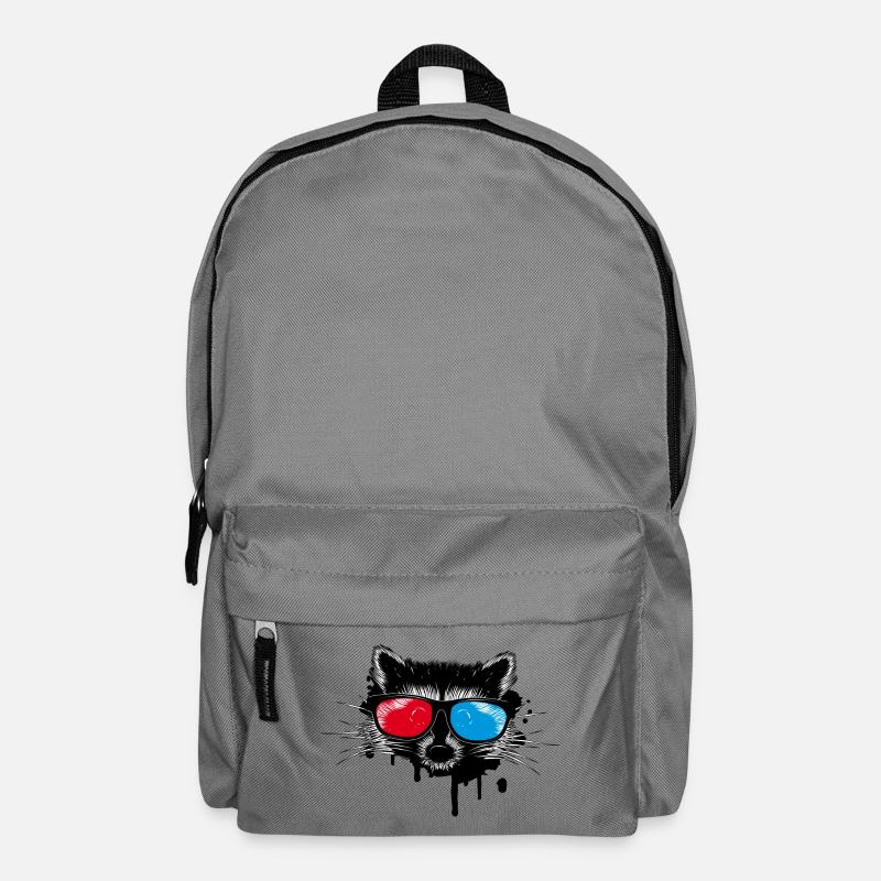 un raton laveur avec des lunettes 3D - Sac à dos - gris éléphant