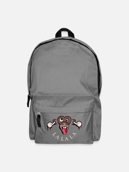 funny monkey lalala symbol illustration tongue - Backpack - elephant grey