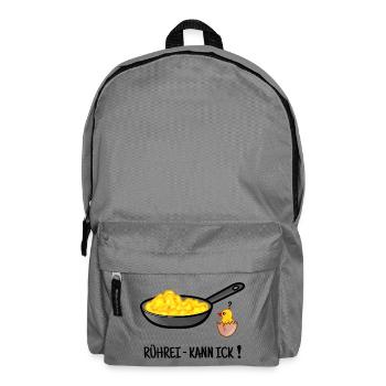 Rührei, Eierspeise kochen, Küken, Berliner Dialekt - Rucksack - Mittelgrau - Vorne