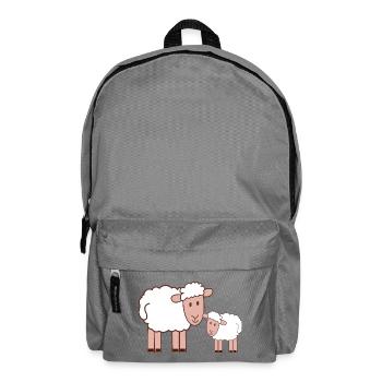 Kuschelige Schaffamilie Cartoon - Rucksack - Mittelgrau - Vorne