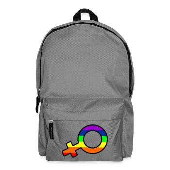 Gender Frau Logo mit Regenbogen - Rucksack - Mittelgrau - Vorne