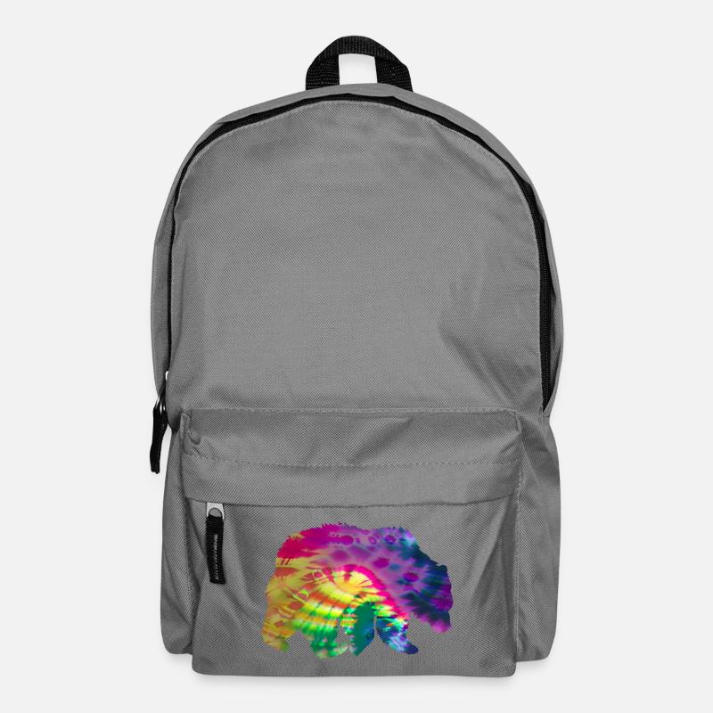 Bär Silhouette Tie Dye Batik Muster - Rucksack - Mittelgrau
