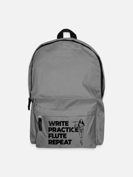 Motivierender Flötenspruch - Rucksack - Mittelgrau
