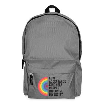 LGBT Pride Month - Liebe. Akzeptanz. Freundlichkeit. - Rucksack - Mittelgrau - Vorne