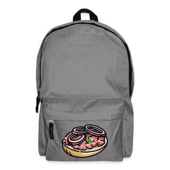 Comic Mettbrötchen Mett Hack Brötchen Zwiebeln - Backpack - elephant grey - Front