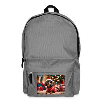 Cute Christmas Dachshund - Backpack - elephant grey - Front