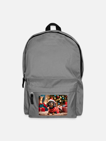 Süsser Weihnachts-Dackel - Rucksack - Mittelgrau