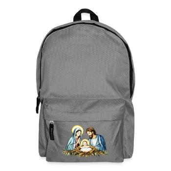Weihnachtspullover Weihnachten an der Krippe Jesus - Rucksack - Mittelgrau - Vorne