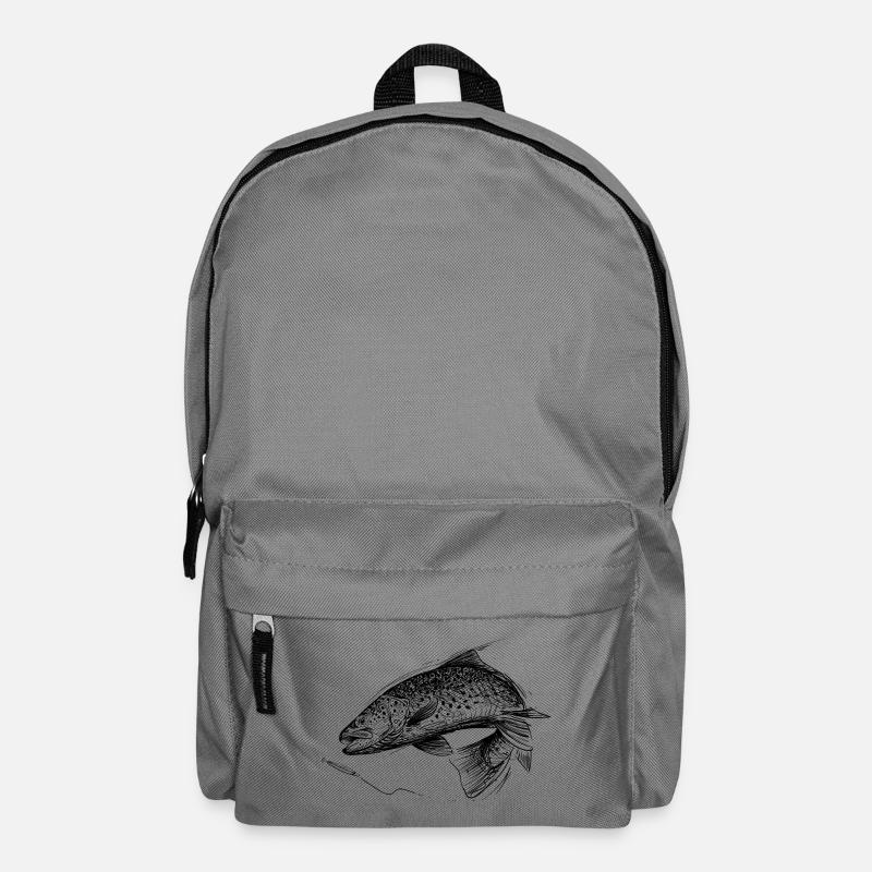 Fisch des Lebens! - Angeltshirt Meerforelle - Rucksack - Mittelgrau
