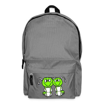2 Raupen süße zwei Freunde liebe Pärchen verliebt - Rucksack - Mittelgrau - Vorne