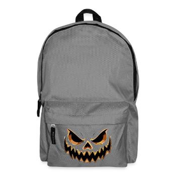 Grim Pumpkin Face for Halloween Boo - Backpack - elephant grey - Front