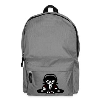 Vampire DJ DJ avec table de mixage et platine vinyle - Sac à dos - gris éléphant - Devant