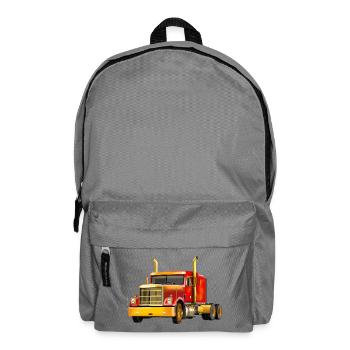 Powerful yellow-red truck - Backpack - elephant grey - Front