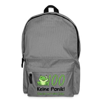 Design pour les 100 anniversaires – Ne paniquez pas ! Grenouille drôle - Sac à dos - gris éléphant - Devant