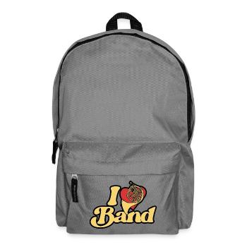 I Heart Band Retro French Horn - Rucksack - Mittelgrau - Vorne