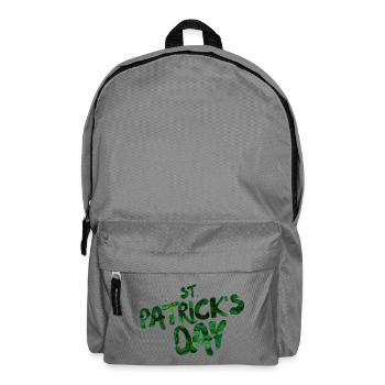 Grüne Blatt-Typo St Patrick's Day - Rucksack - Mittelgrau - Vorne