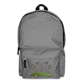Blumen - Rucksack - Mittelgrau - Vorne