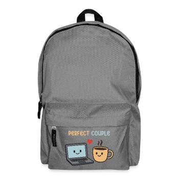 Perfect Couple Laptop And Coffee Humor Design - Backpack - elephant grey - Front