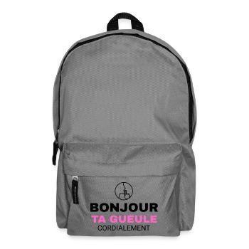Quoteimple Lustiger Humor Hallo Dein Gesicht - Rucksack - Mittelgrau - Vorne