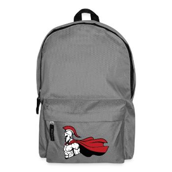 Spartiate_Guerrier_Mascotte_Casque_Cape_Rouge - Backpack - elephant grey - Front