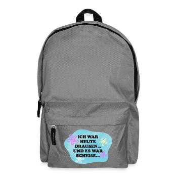 Ich war draußen | Sarkasmus Retro Meme - Rucksack - Mittelgrau - Vorne