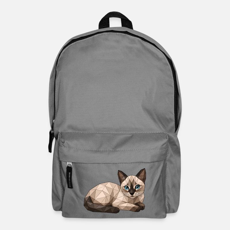Findus Chat Géométrique aux Yeux Bleus - Sac à dos - gris éléphant