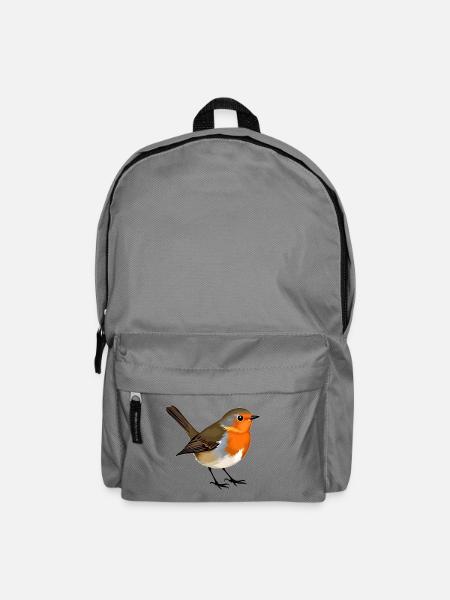 Rotkehlchen Vogel - Rucksack - Mittelgrau