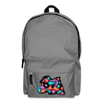 Blocs abstraits de couleur dans le fond nocturne - Sac à dos - gris éléphant - Devant