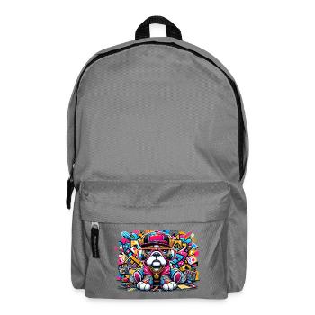 Hip Hop Bulldog Puppy Graffiti Street Style Merch - Sac à dos - gris éléphant - Devant